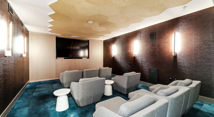 Theater Room with Big Screen TV Theater Room with Big Screen TV